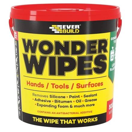 Sika Everbuild Giant Wonder Wipes Antibacterial Bucket Tub 300 Wipes