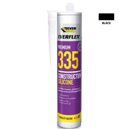 Sika Everbuild Everflex 335 Construction Silicone Sealant Black 295ml