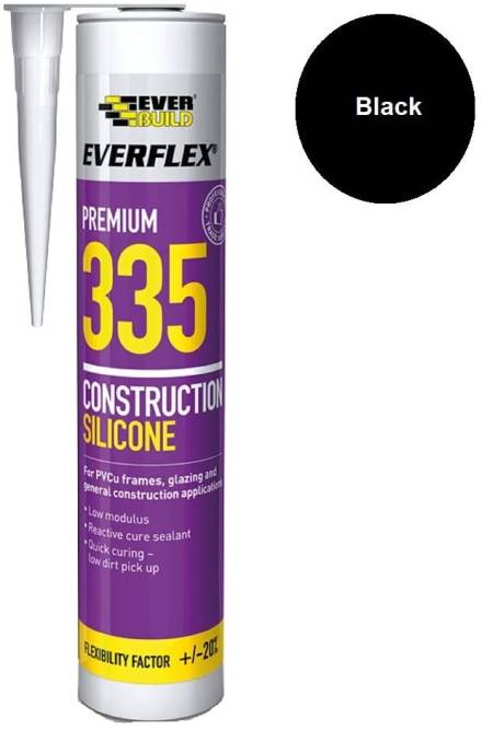 Sika Everbuild Everflex 335 Construction Silicone Sealant Black 295ml