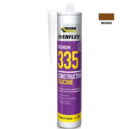 Sika Everbuild Everflex 335 Construction Silicone Brown 295ml