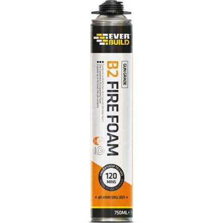 Sika Everbuild B2 Gun Grade Fire Foam 750ml - Class B2 Fire-Resistant Expanding Foam