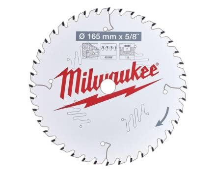Milwaukee 165mm x 15.87mm 40T ATB PTFE-Coated Circular Saw Blade