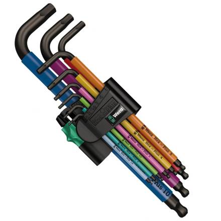Wera 950 SPKL/9 SM N HF Hex-Plus Multicolour L-Key Set Metric BlackLaser 9 Piece