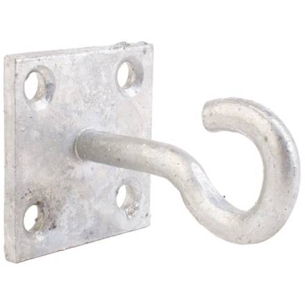 A Perry No.511 Galvanised Chain Hook on Plate 50mm x 50mm