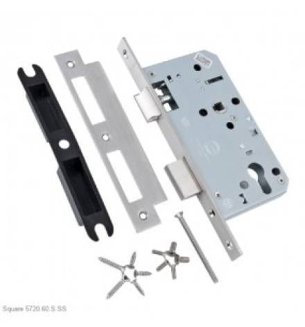 Briton 5720 DIN Euro Profile Cylinder Mortice Sashlock 60mm Backset Stainless Steel