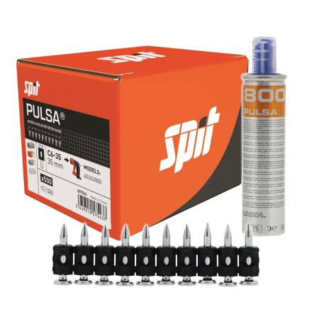 Spit Pulsa C6 35mm Standard Concrete Pins - Pack of 500 + Gas