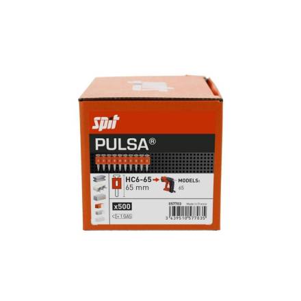 Spit HC6-65 Collated Concrete and Steel Pins 65mm Pack of 500 + Fuel Cell