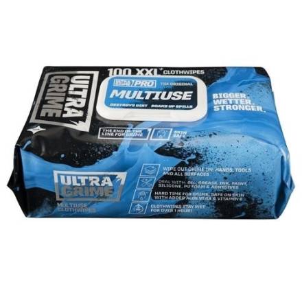 Ultra Grime Pro Multiuse XXL+ Clothwipes 100 Pack