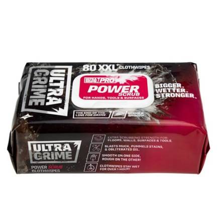 Ultra Grime Pro XXL+ Power Scrub Clothwipes - 80 Pack