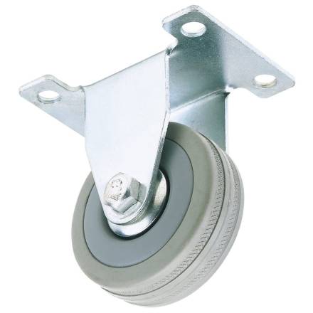 Draper 50mm Fixed Plate Fixing Rubber Castor S.W.L. 50kg