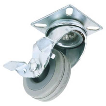 Draper 75mm Swivel Plate Fixing Rubber Castor - 70kg SWL