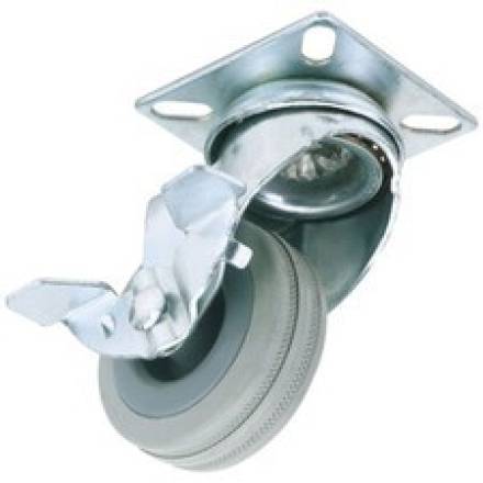 Draper 75mm Swivel Plate Fixing Rubber Castor - 70kg SWL