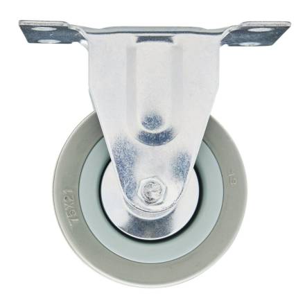 Draper 75mm Fixed Plate Fixing Rubber Castor - S.W.L. 70kg