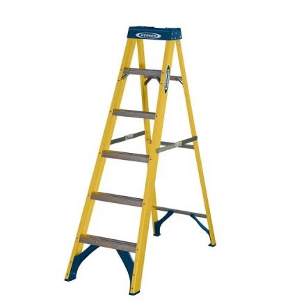 Werner 716 Series 6-Tread Fibreglass Swingback Stepladder
