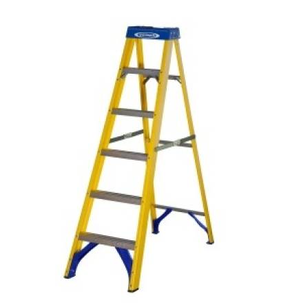 Werner 716 Series 6-Tread Fibreglass Swingback Stepladder