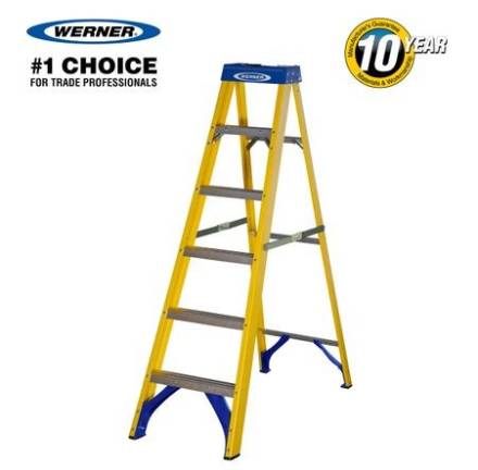 Werner 716 Series 6-Tread Fibreglass Swingback Stepladder