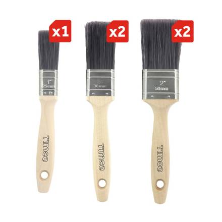 TIMCO Professional Synthetic Paint Brush Mixed Set - 5 Pack