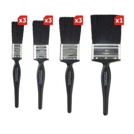 TIMCO Contractors Mixed Paint Brush Set - 10 Pack