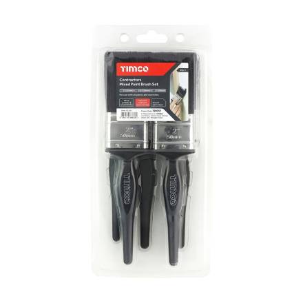 TIMCO Contractors Mixed Paint Brush Set 5 Pack