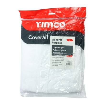 TIMCO General Purpose White Coverall - Large (39-43" Chest)