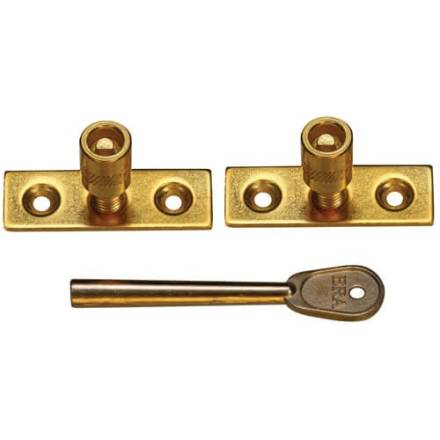 Era 822 Sash Window Stop Lock Polished Brass - 2 Locks and 1 Key
