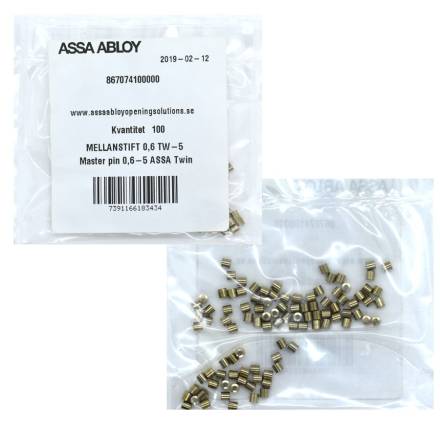 Assa Abloy 867074 Master Pin Size 5 - 0.6mm Increment, 100 Per Bag