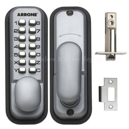 Hoppe Arrone AR/D-195MC Mechanical Digital Push Button Door Lock - Satin Chrome