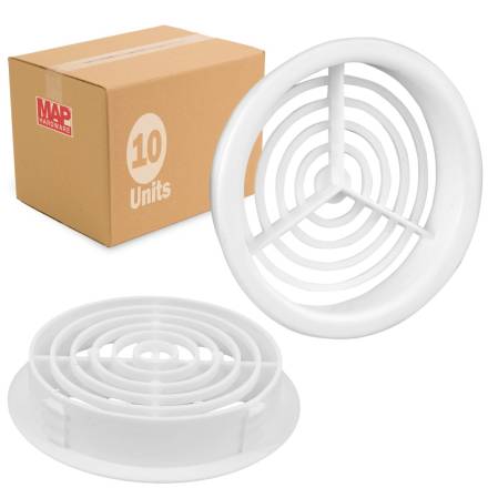 MAP Round Plastic Soffit Vent 70mm White - Pack of 10