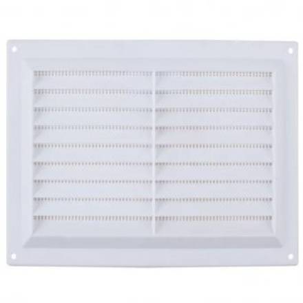 Select Hardware MAP 903-02 White Adjustable Plastic Vent with Flyscreen 9" x 3"