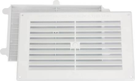 Select Hardware White Plastic Louvre Vent with Removable Flyscreen 9" x 6"