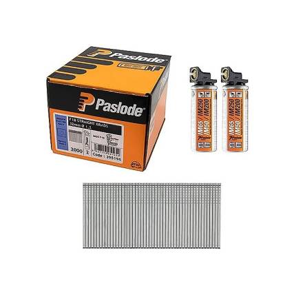 Paslode 921594 F16 x 38mm A2 Stainless Steel Brad Nails - Pack of 2000 + 2 Fuel Cells