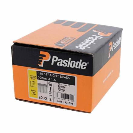 Paslode 921595 F16 x 50mm A2 Stainless Steel Straight Brad Nails (2000 Pack)
