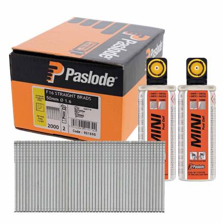 Paslode 921595 F16 x 50mm A2 Stainless Steel Straight Brad Nails (2000 Pack)
