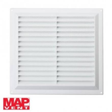 MAP Hardware 922-02 White Plastic Louvre Air Vent with Flyscreen 6" x 3"