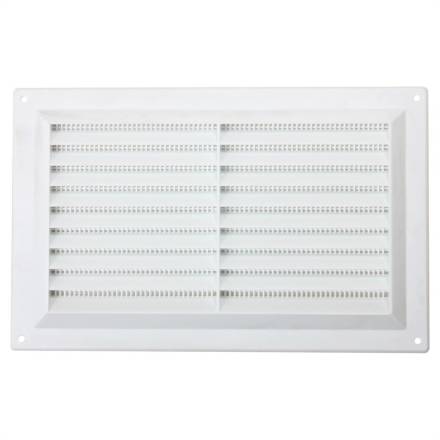 Select Hardware White Plastic Louvre Vent with Flyscreen 9" x 6" (229mm x 152mm)
