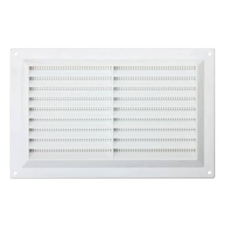 Select Hardware White Plastic Louvre Vent with Flyscreen 9" x 6" (229mm x 152mm)