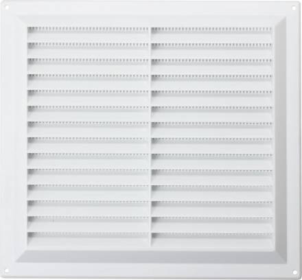 MAP White Plastic Louvre Vent with Fixed Flyscreen 9" x 9" (229 x 229mm)
