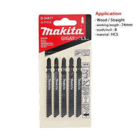 Makita T111C Jigsaw Blades for Wood and Plastic - Pack of 5