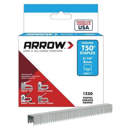 Arrow T50 Steel Staples 8mm - Pack of 1250