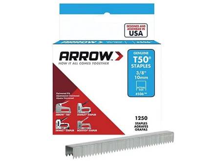 Arrow T50 Steel Staples 10mm (3/8in) - Pack of 1250