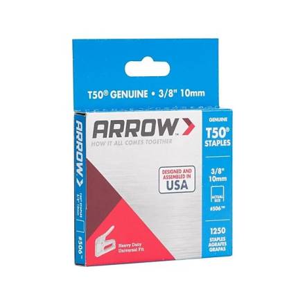 Arrow T50 Steel Staples 10mm (3/8in) - Pack of 1250