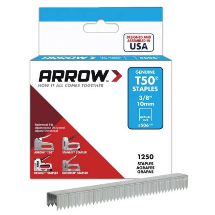 Arrow T50 Steel Staples 10mm (3/8in) - Pack of 1250