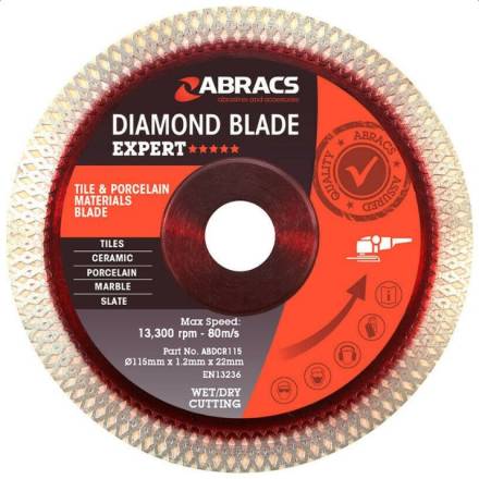 Abracs X-Tech Tile and Porcelain Diamond Blade 115mm x 1.2mm x 22mm