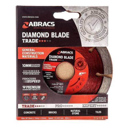 Abracs Trade-Line General Purpose Diamond Blade 115 x 10 x 22mm