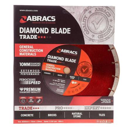 Abracs Dynamo General Purpose Diamond Blade 300 x 10 x 20mm