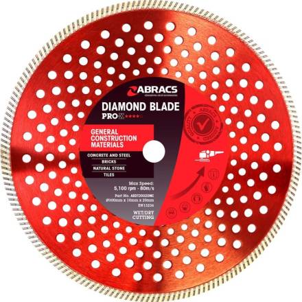 Abracs Pro-X General Construction Materials Diamond Blade 300mm x 10mm x 20mm