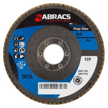 Abracs Pro Zirconium Flap Disc 115mm x 22.23mm 120 Grit