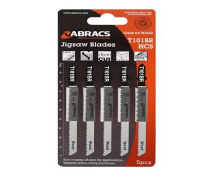 Abracs T101BR Reverse-Pitch HCS Jigsaw Blade for Wood - Pack of 5