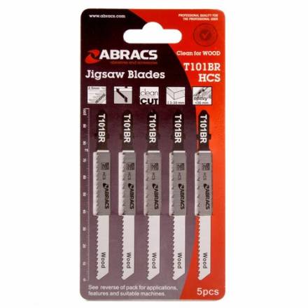 Abracs T101B HCS Jigsaw Blades for Wood - Pack of 5