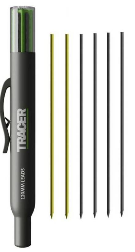 Tracer ALH1 Deep Hole Pencil Refills with Site Holster - 6 Pack (120mm)